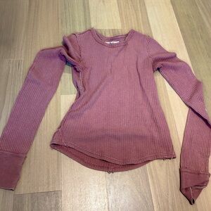 Free People long sleeve top light pink color